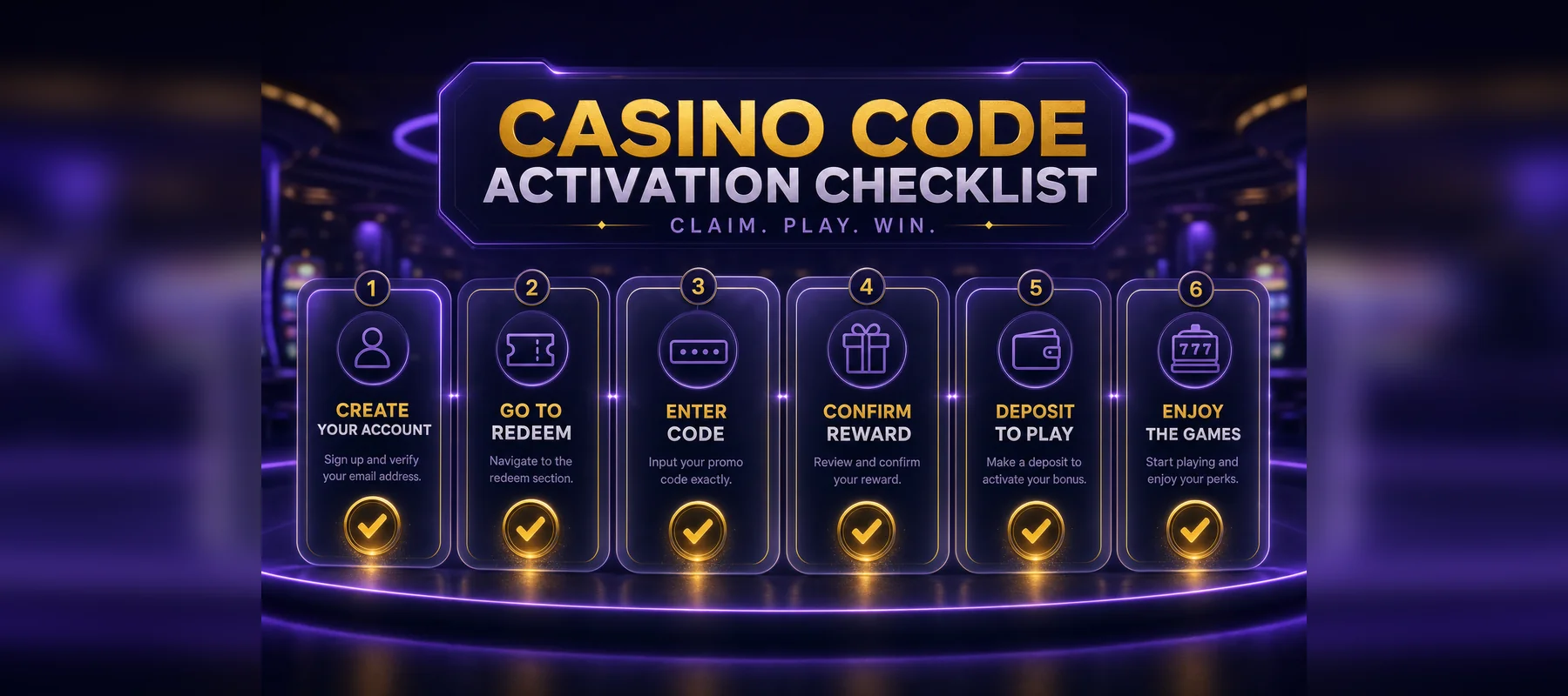 Roobet code activation checklist steps