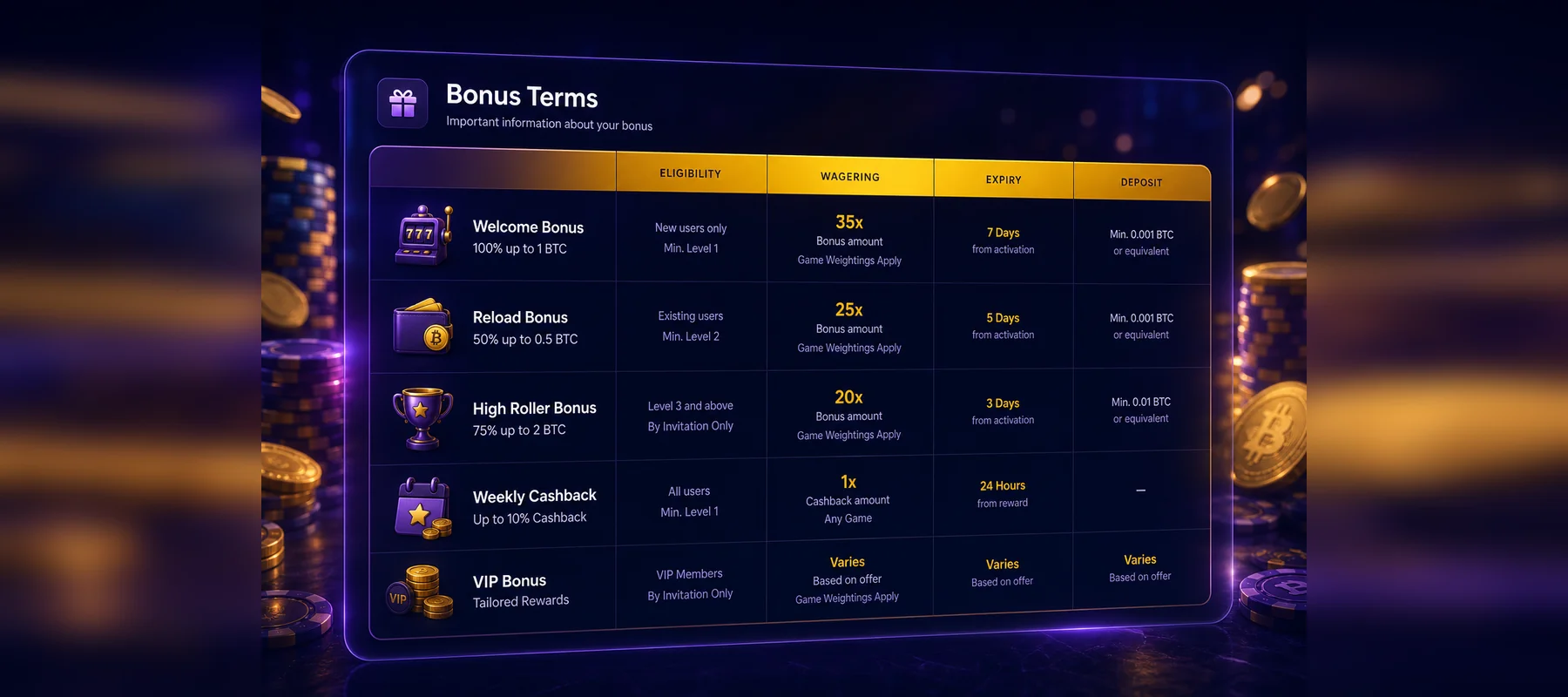 Roobet bonus terms overview including eligibility and wagering